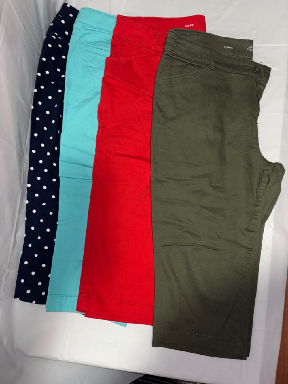 St. John's Bay Women's Ankle & Cropped Jeans - Olive, Red, Aqua, Navy Polka Dot